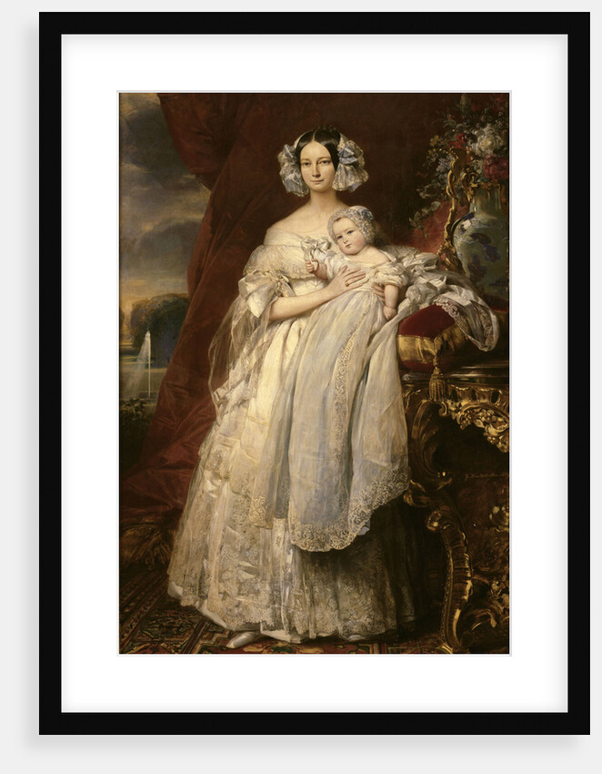 Portrait of Helene of Mecklenburg-Schwerin, Duchess of Orleans with her son the Count of Paris by Anonymous