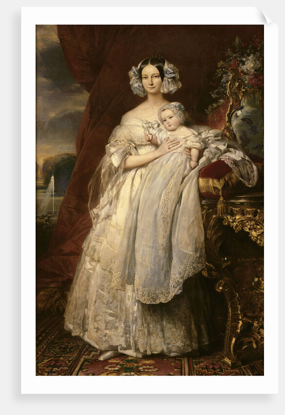 Portrait of Helene of Mecklenburg-Schwerin, Duchess of Orleans with her son the Count of Paris by Anonymous