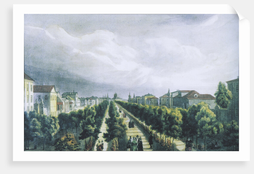 Tverskoy Boulevard in Moscow, 1825 by Anonymous