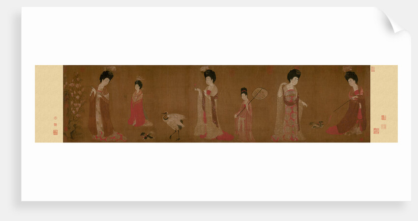 Court Ladies Wearing Flowered Headdresses, 8th century by Anonymous
