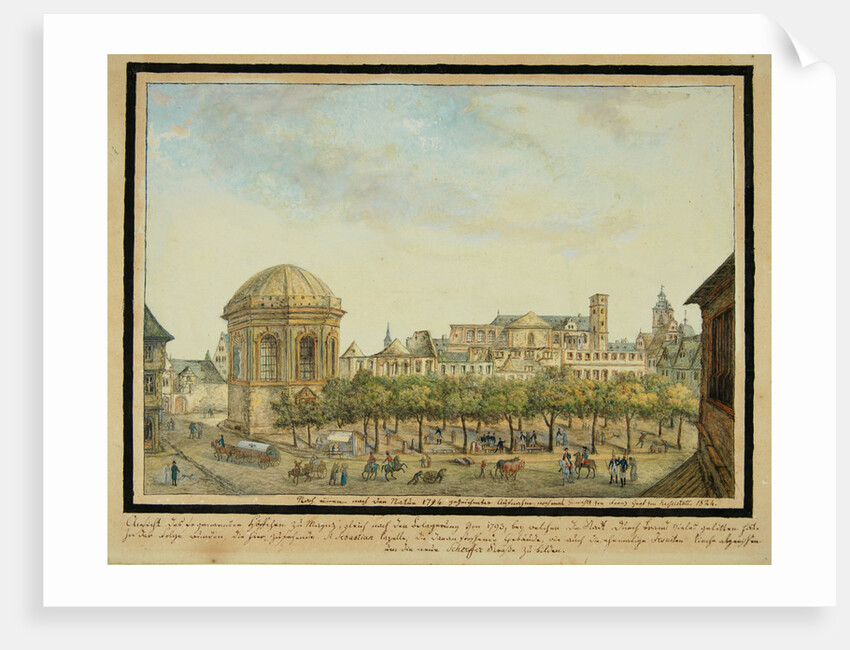 The little court in Mainz with the Sebastian chapel and the ruin of the Jesuit Church, 1824 by Anonymous