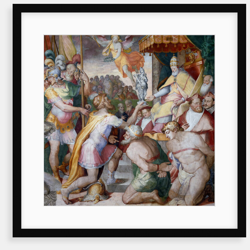 Emperor Otto I brings the Church treasury to Pope John XII. back, ca 1563 by Anonymous