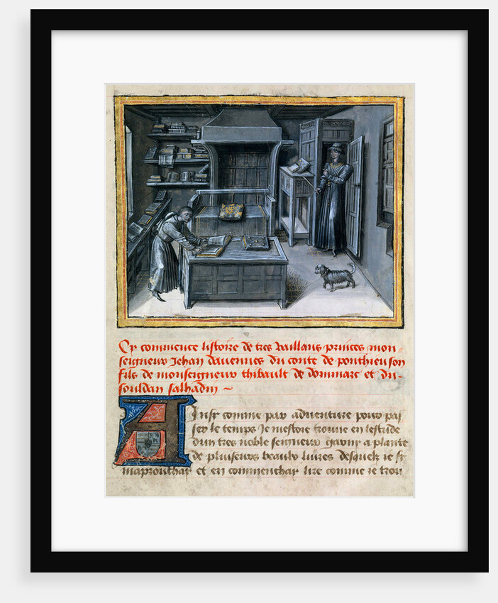The translator reading the Latin text in the library, ca 1460 by Anonymous
