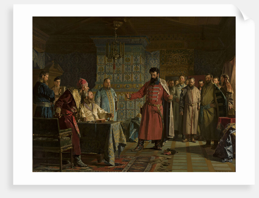Zakhary Lyapunovs quarrel with the Tsar Vasili Shuisky at Kremlin, 1886 by Anonymous
