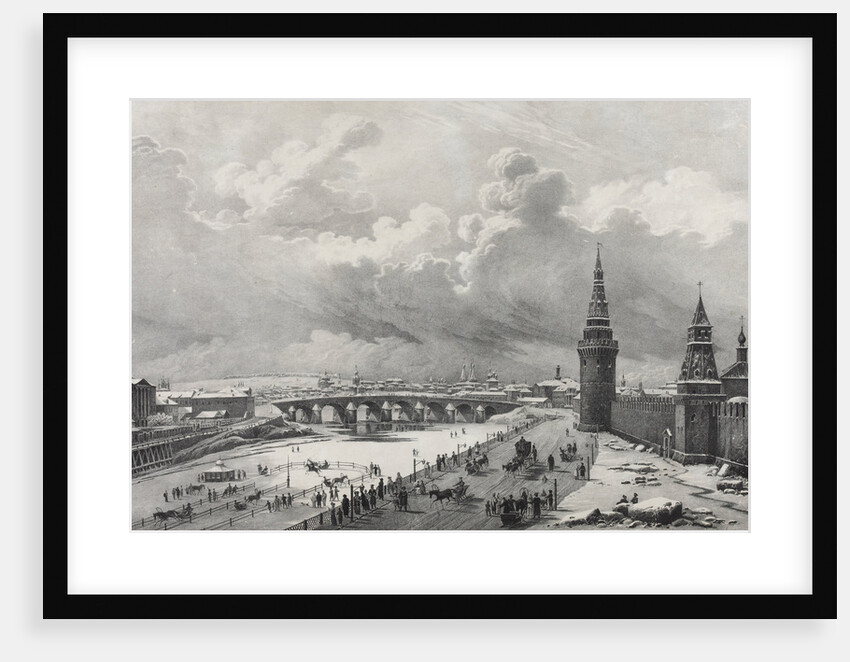 View of the Moscow Kremlin and the Kamenny Bridge (Greater Stone Bridge), 1825 by Anonymous