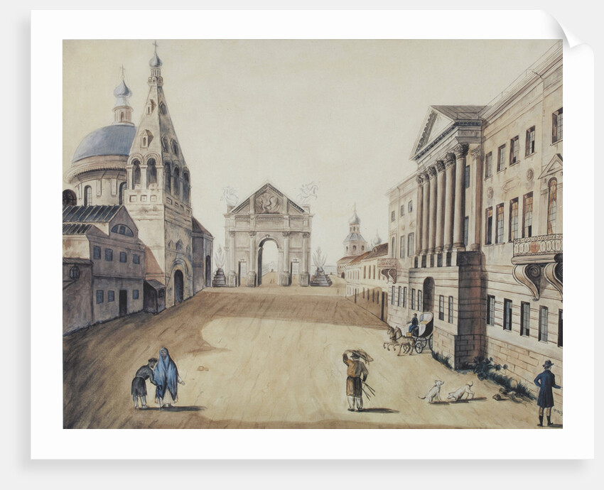 View of the Strastnaya Square in Moscow, Early 1800s by Anonymous