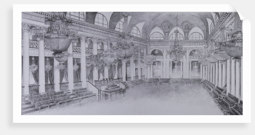 Interior of the Ballroom of the Assembly of the Nobility in Moscow, 1840s by Anonymous