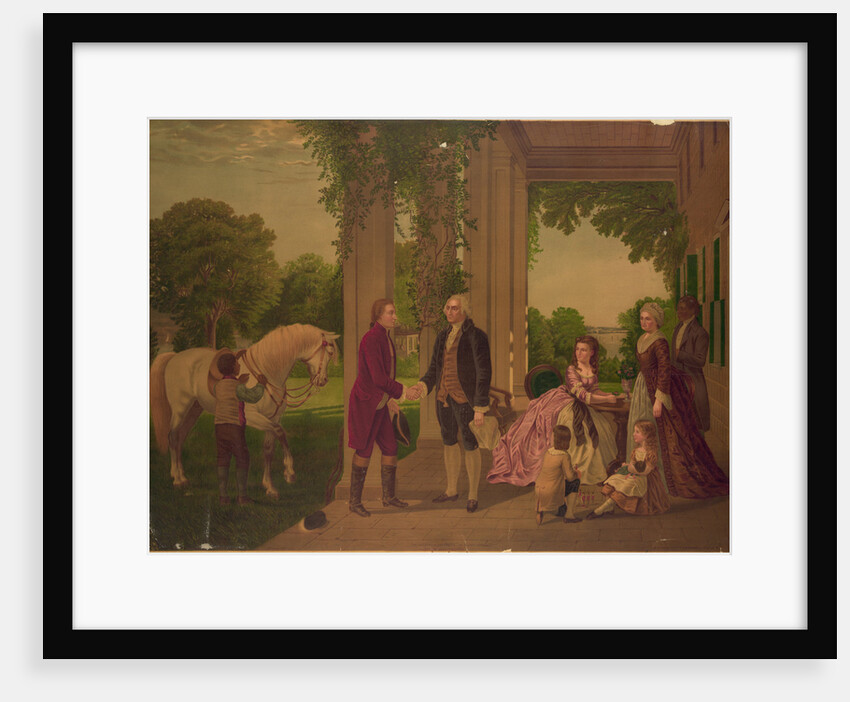 George Washington welcoming Marquis de Lafayette to his home at Mount Vernon, ca 1873-1875 by Anonymous