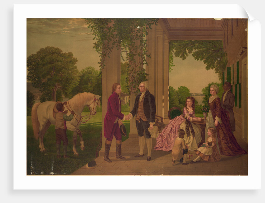 George Washington welcoming Marquis de Lafayette to his home at Mount Vernon, ca 1873-1875 by Anonymous