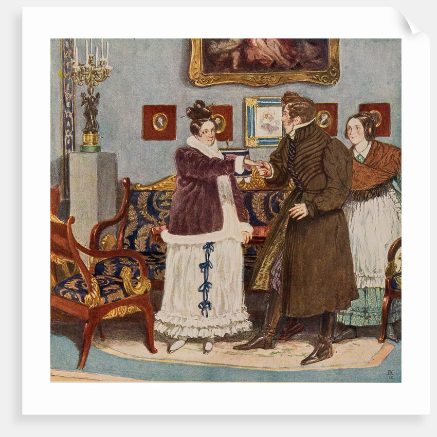 Illustration to the comedy Woe from Wit by Alexander Griboyedov, 1913 by Anonymous