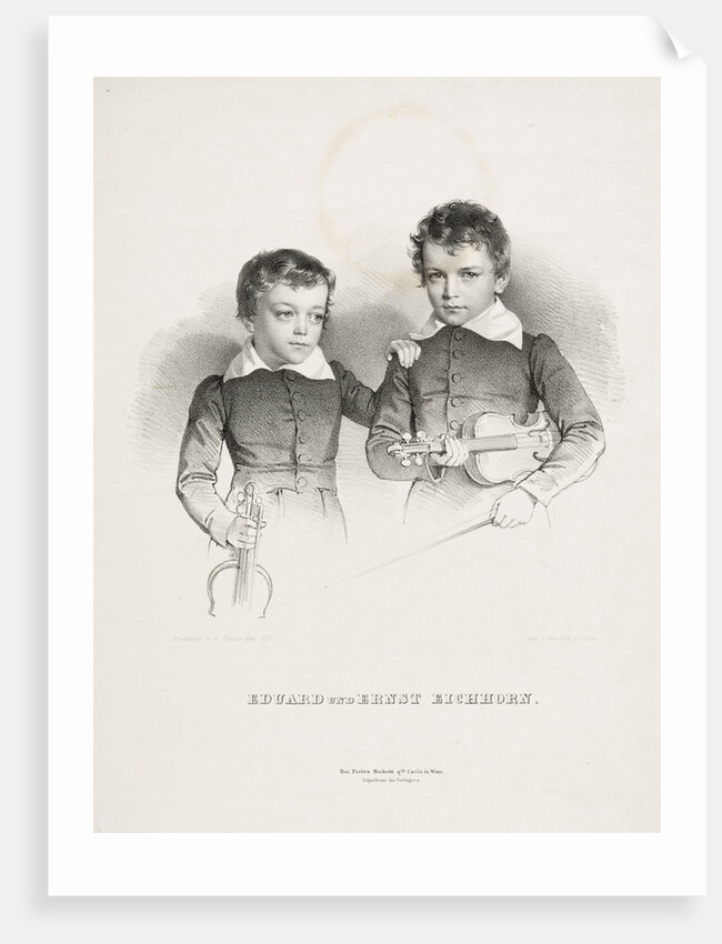 Ernst and Eduard Eichhorn, two little violinists, 1831 by Anonymous