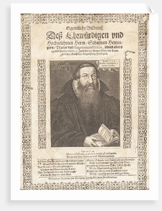Portrait of Sebastian Hemminger, 1631 by Anonymous