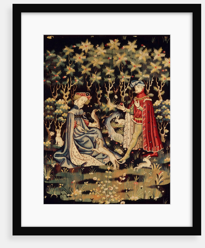 The Offering of the Heart (LOffrande du coeur). Tapisserie  , ca 1400-1410 by Anonymous