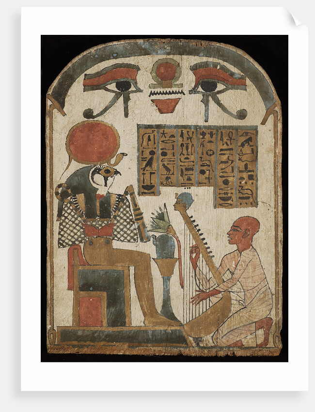 The harpists stele. Djedkhonsuefankh, High Priest of Amun plays and sings before Ra-Horakhty, 1069- by Anonymous