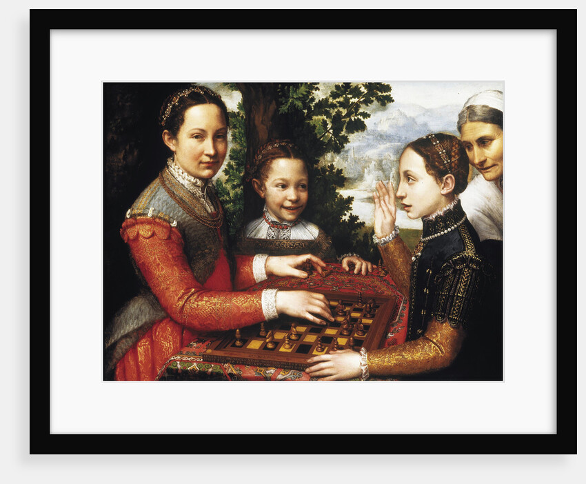The Chess Game (Portrait of the artists sisters playing chess), 1555 by Anonymous