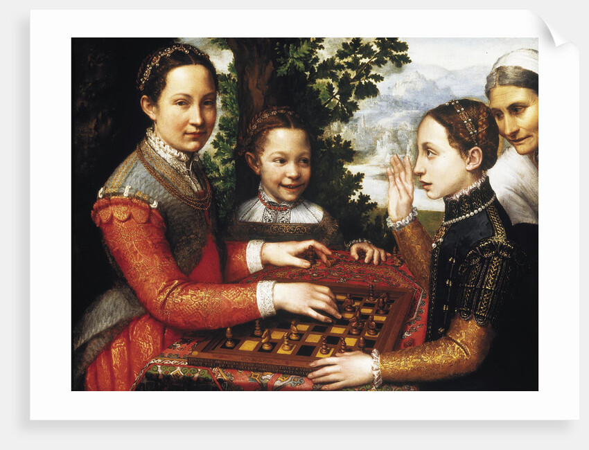 The Chess Game (Portrait of the artists sisters playing chess), 1555 by Anonymous