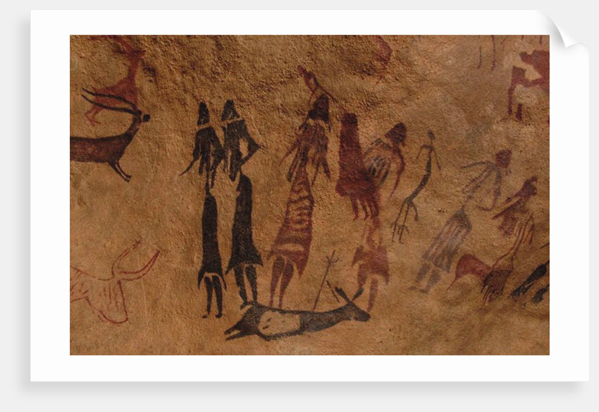 The dancers of Cogul. Cave painting from the Roca de los Moros (Roca dels Moros) by Anonymous