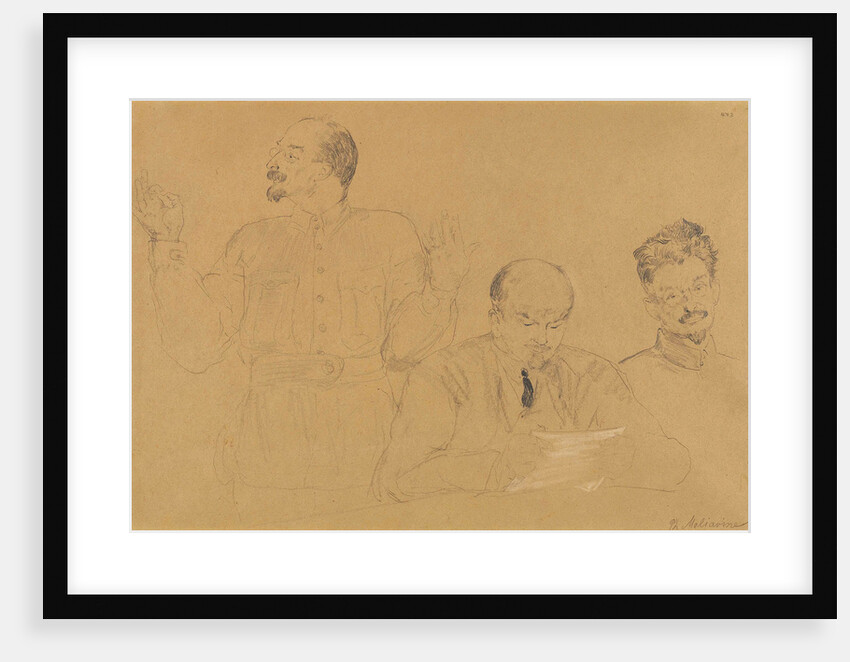 Anatoly Lunacharsky, Vladimir Lenin and Leon Trotsky, 1921 by Anonymous
