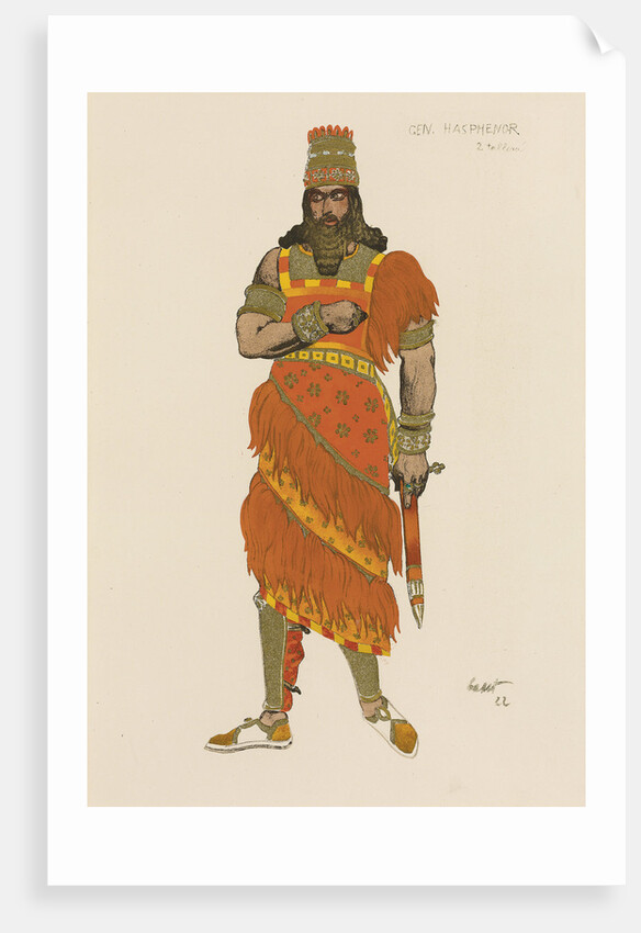 General Hasphénor. Costume design for the play Judith by Henri Bernstein in the Théâtre du Gymnase by Anonymous