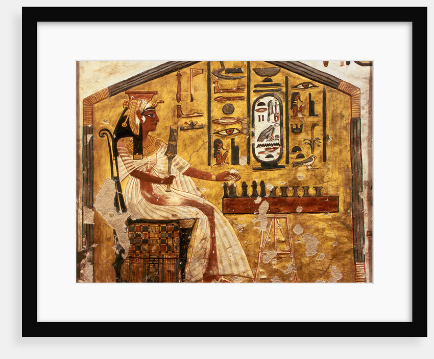 Queen Nefertari Playing Senet. The tomb of Nefertari, the Wife of Pharaoh Ramesses II, ca 1298-1235 by Anonymous