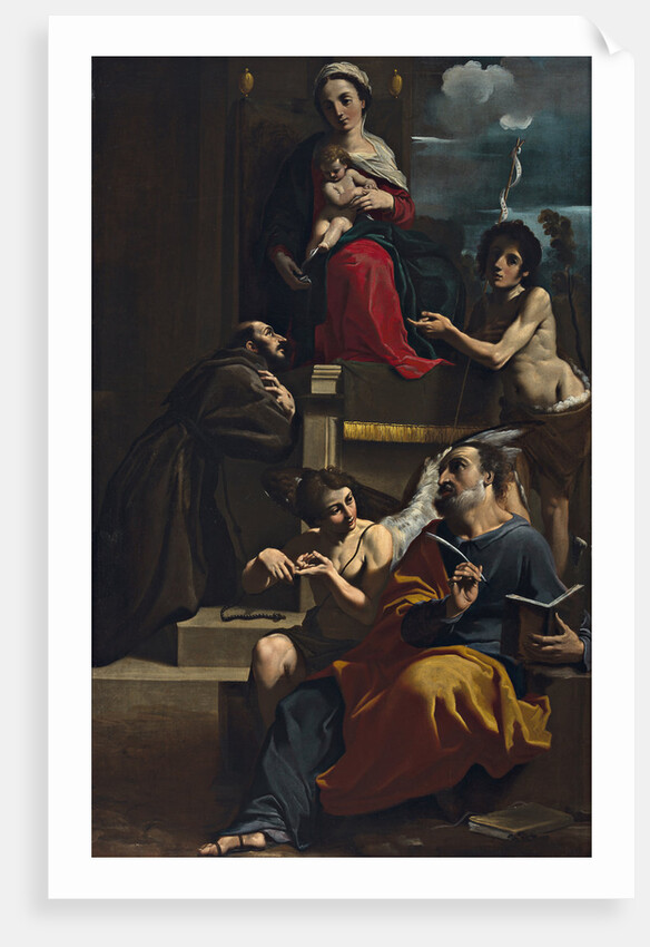 Madonna and Child Enthroned with Saints Francis, Matthew and John the Baptist, ca 1624 by Anonymous