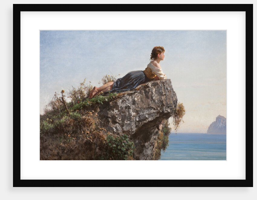 La fanciulla sulla roccia a Sorrento (The girl on the rock in Sorrento), 1871 by Anonymous