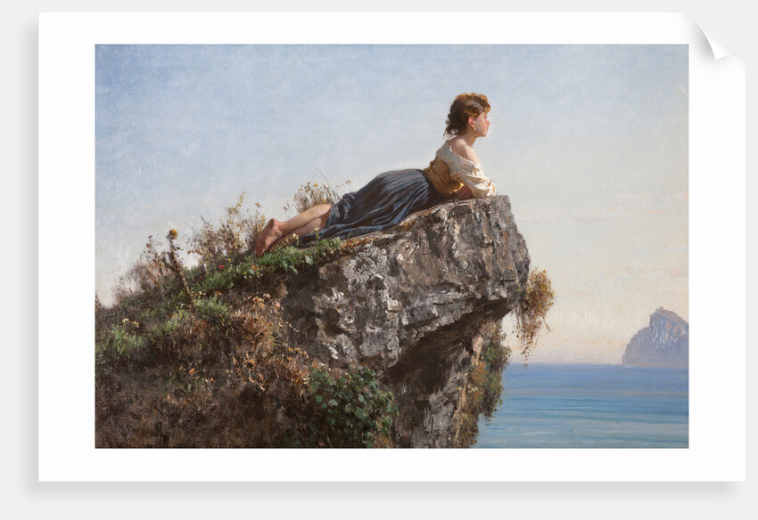 La fanciulla sulla roccia a Sorrento (The girl on the rock in Sorrento), 1871 by Anonymous