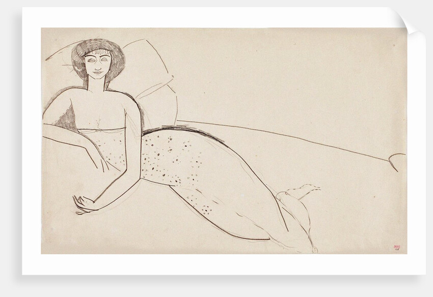 Woman Reclining on a Bed (Anna Akhmatova), c. 1911 by Anonymous