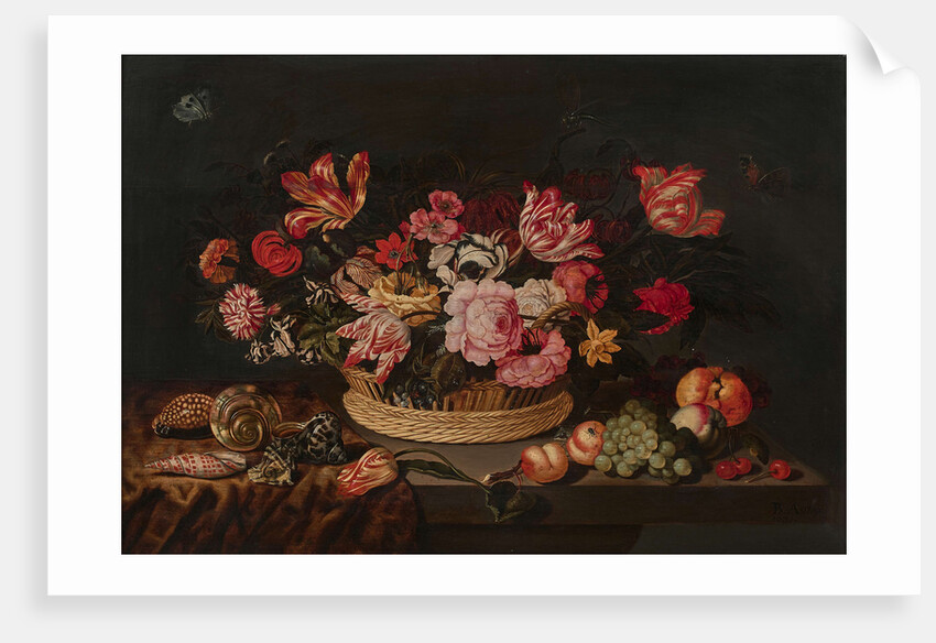Basket of flowers and shells, 1639 by Anonymous