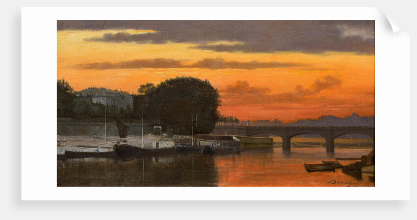 The Pont de la Concorde at sunset, c. 1837 by Anonymous
