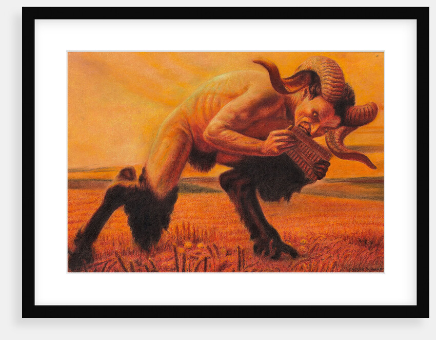 A faun playing the flute, c. 1905 by Anonymous