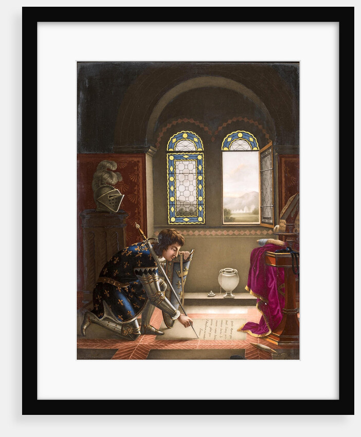 Charles VII writing a farewell letter to Agnes Sorel (After Richard) by Anonymous
