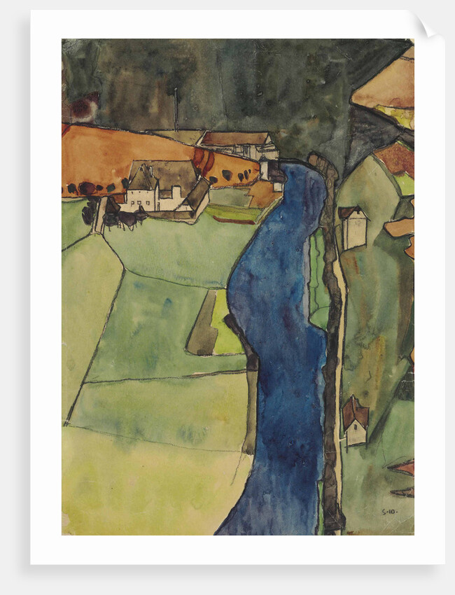Town on the Blue River, Krumau, 1910 by Anonymous