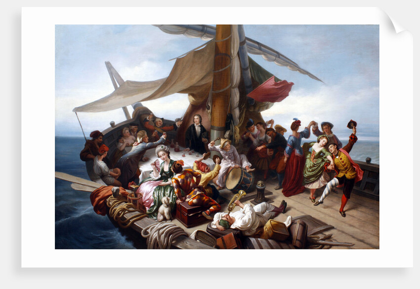 La barca dei comici:: the Carlo Goldonis journey from Rimini to Chioggia, ca 1855 by Anonymous