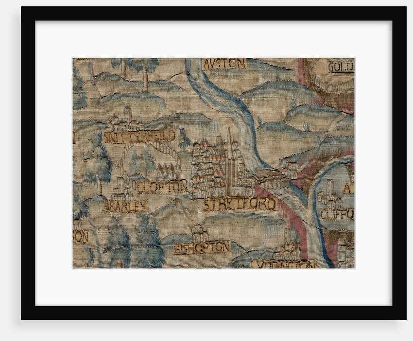 The Sheldon Tapestry: Map of Warwickshire, Detail: Stratford, 1580s by Anonymous