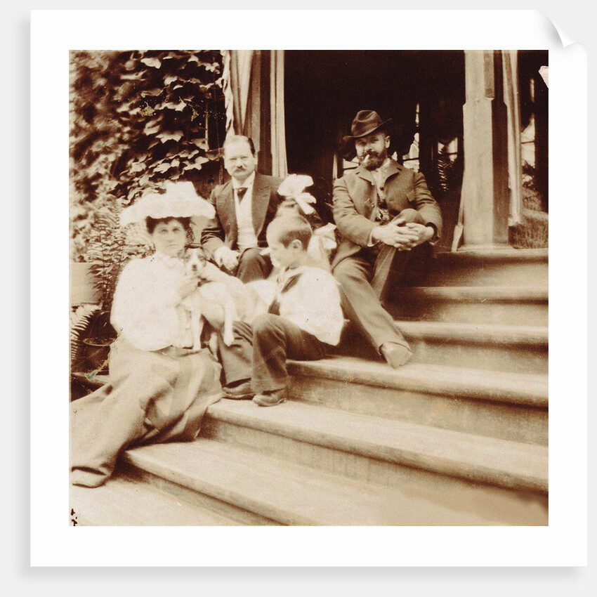 Konstantin Korovin (right) visits the Teljakowski family in Otradnoje estate, 1900s by Anonymous