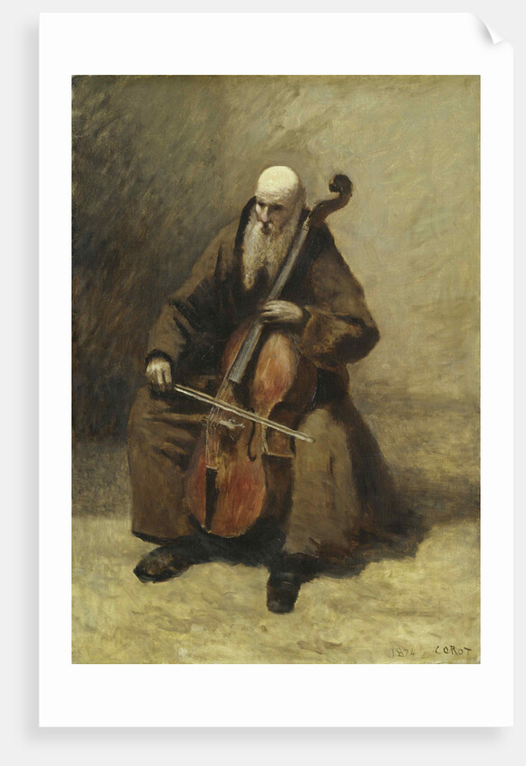 Monk with a Cello, 1874 by Anonymous