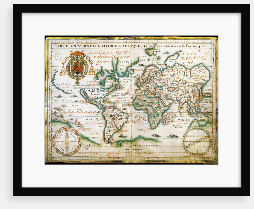 Nautical world map. (Australia is suggested but still unknown territory and, California is shown as by Anonymous