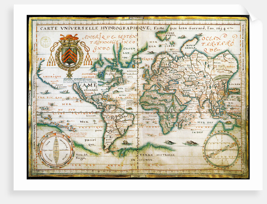 Nautical world map. (Australia is suggested but still unknown territory and, California is shown as by Anonymous