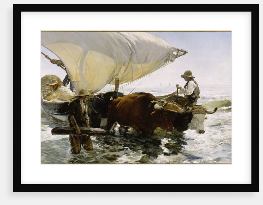 Return from Fishing: Towing the Bark, c. 1895 by Anonymous