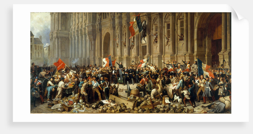 Lamartine in front of the Town Hall of Paris rejects the red flag