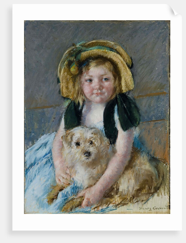 Sara with her dog, ca 1901 by Anonymous