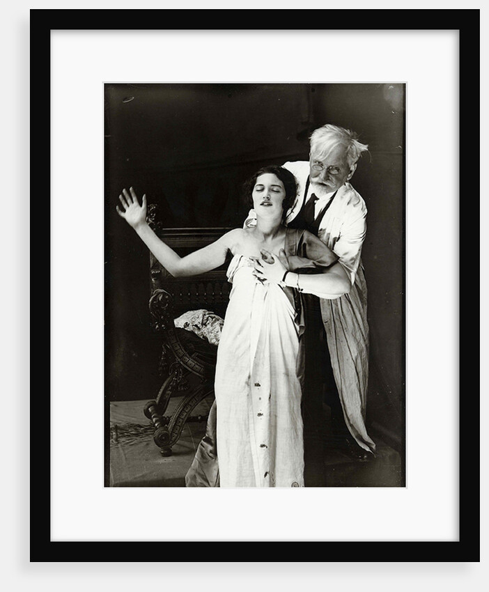 Alphonse Mucha and Jaroslava posing for poster DeForest Phonofilm, 1927 by Anonymous