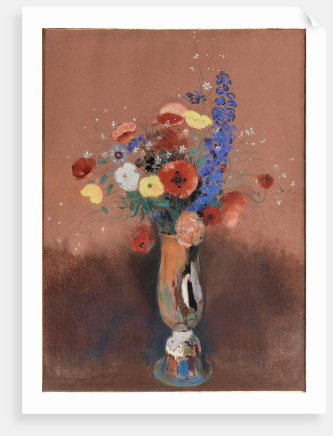 Bouquet de fleurs des champs dans un vase à long col (Wildflowers in Tall Vase), c. 1912 by Anonymous