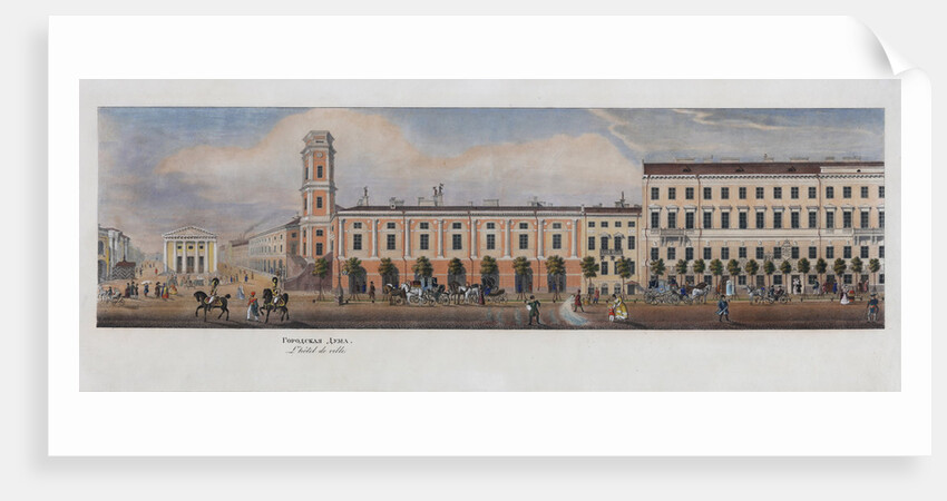 Nevsky Prospekt and City Duma in Saint Petersburg, 1830s by Anonymous