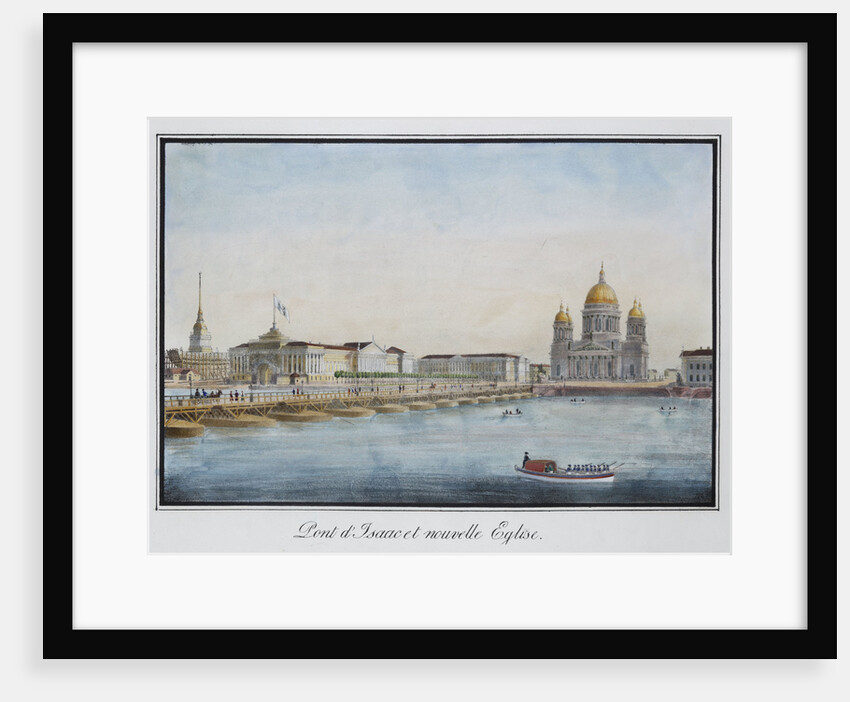 View of the Saint Isaacs Bridge in Petersburg, 1824 by Anonymous