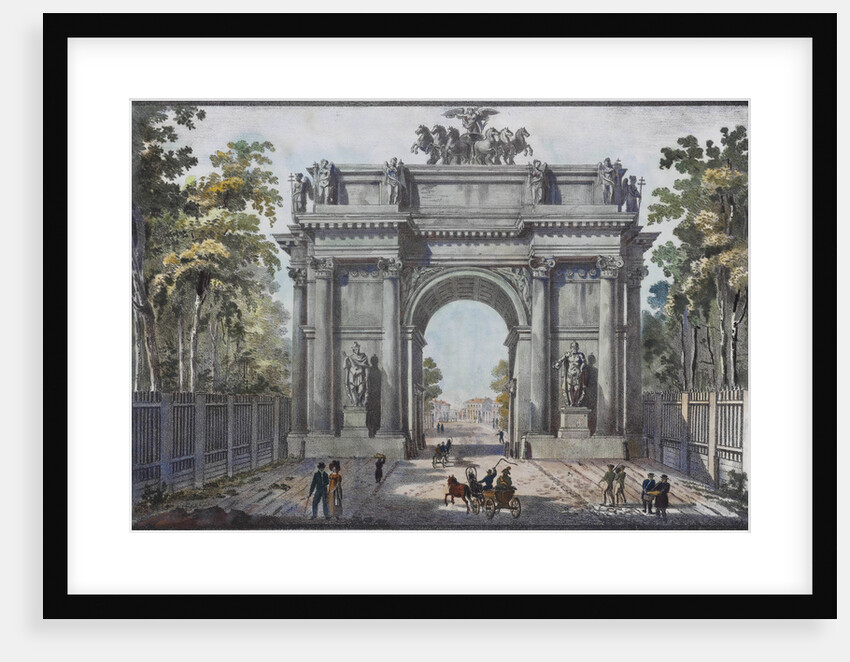 The Narva Triumphal Gate in St. Petersburg, 1821 by Anonymous