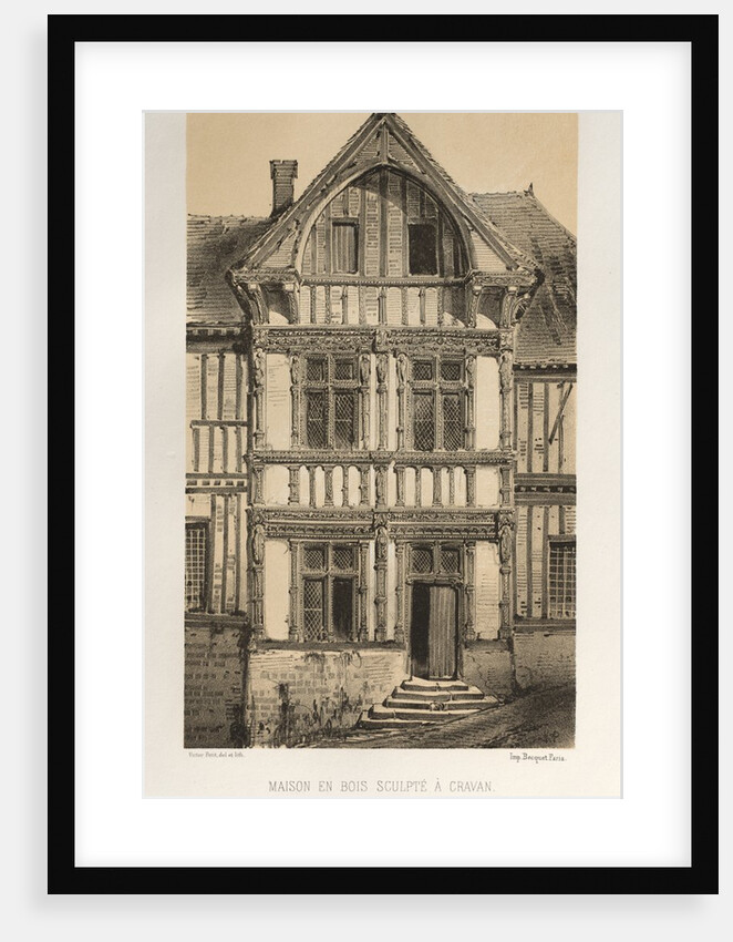 …Pl. 25, Maison En Bois Sculpte A Cravan, published 1860 by Victor Petit