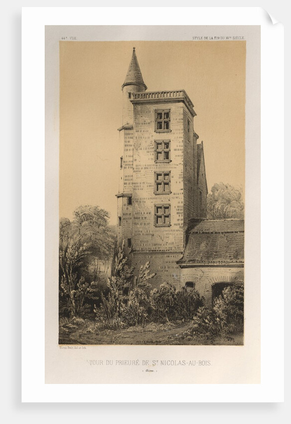 …Pl. 44, Tour Du Prieuré De St. Nicolas-Au-Bois, 1860 by Victor Petit