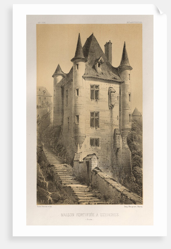 …Pl. 60, Maison Fortifiée À Uzerches, 1860 by Victor Petit